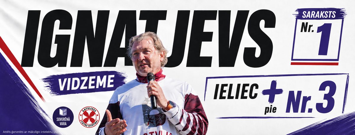 Aleksejs Ignatjevs, Suverēnā vara / Apvienība Jaunlatvieši, Vidzemes apgabals, saraksts Nr.1 — aicinājums balsot, attēls ģenerēts ar mākslīgo intelektu (AI)