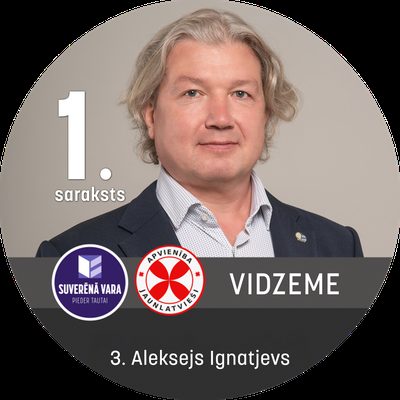Aleksejs Ignatjevs, Suverēnā vara / Apvienība Jaunlatvieši, Vidzemes apgabals, saraksts Nr.1 — portrets