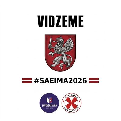 Suverēnā vara / Apvienība Jaunlatvieši — saraksta emblēma, Vidzeme, #SAEIMA2026